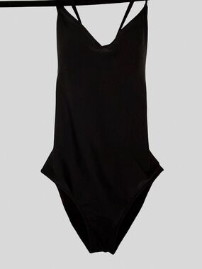 Aerie Black One Piece Back Tie Active Beach Swimsuit- Sz-S